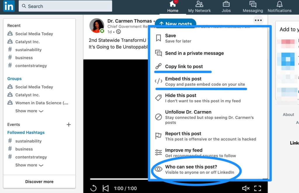 how you can share your linkedin video on other channels